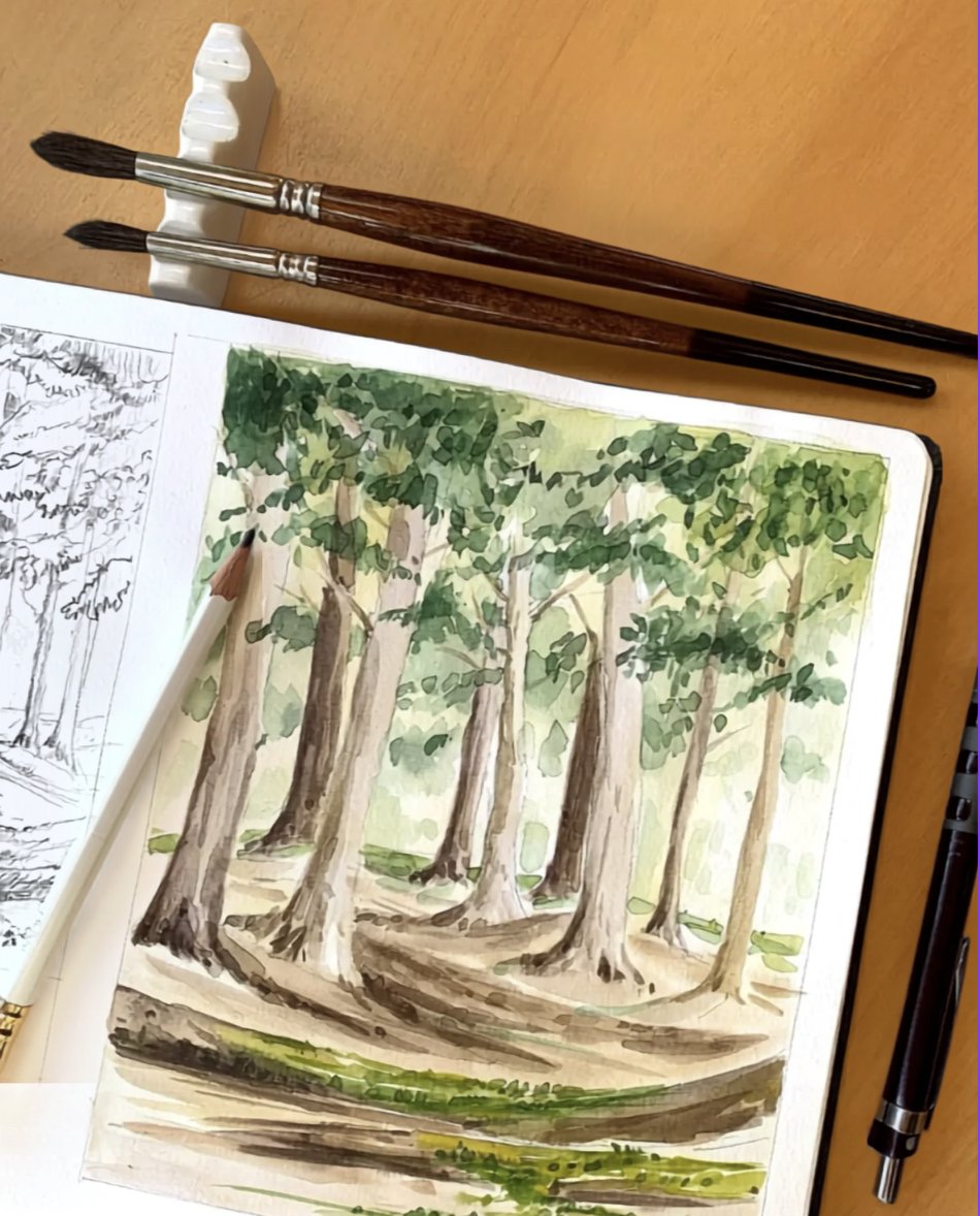 Taller de Acuarela — watercolor practice from Lorraine Green